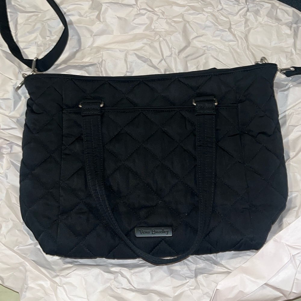 Vera Bradley multi strap shoulder bag in black performance twill